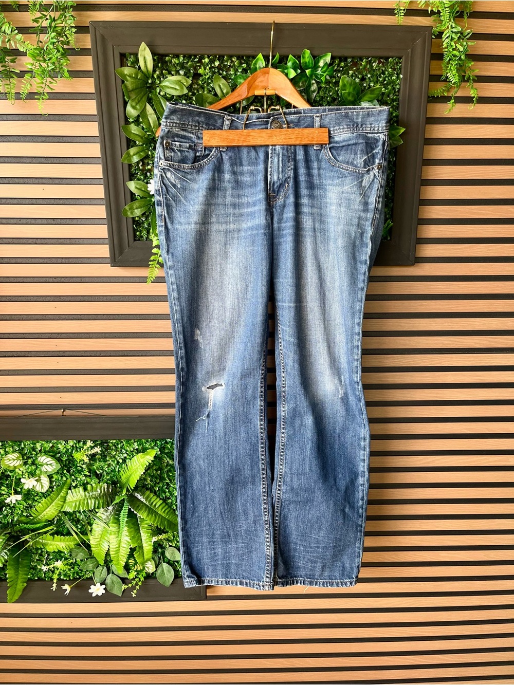 Classic Medium Wash Distressed Jeans